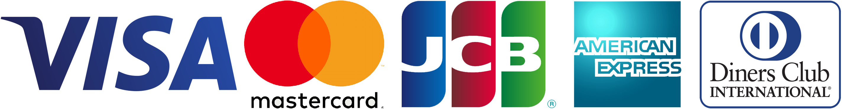 VISA、MASTER、DINERS、JCB、AMEX